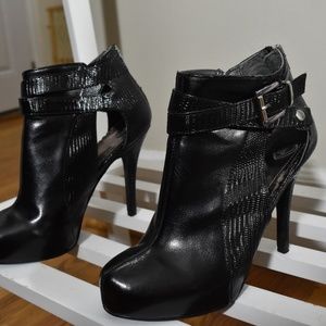 MADELINE Black High Heel Ankle Boots